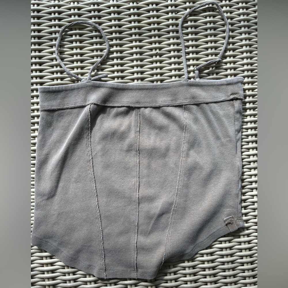 Free People NEW‎ WITHOUT TAGS Gunmetal Corset tank top medium boho classic